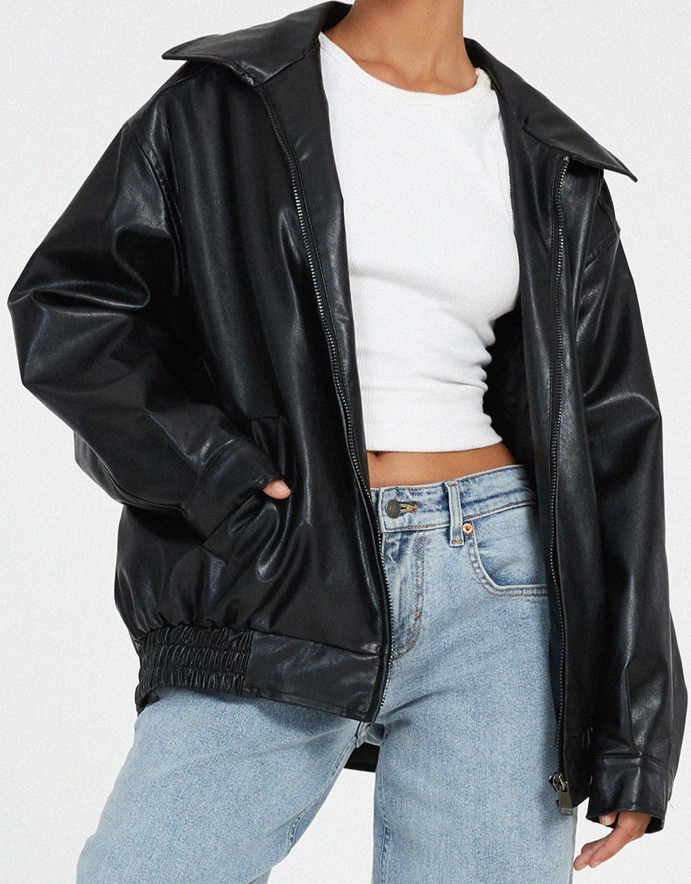 Anouk – Weite Damenlederjacke