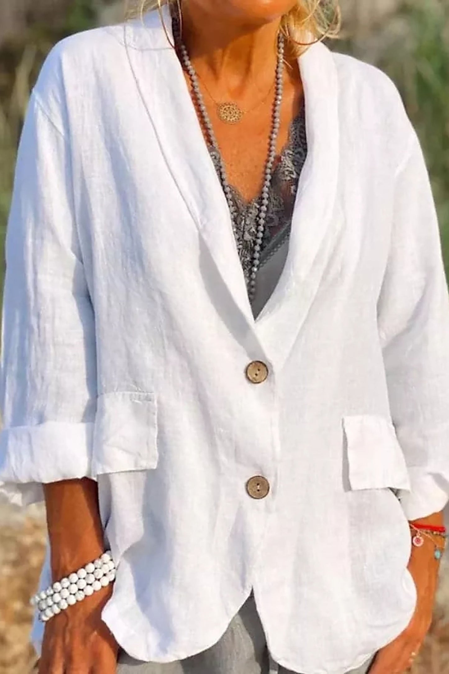 Jessica – Leichte Leinenjacke mit Knopfleiste
