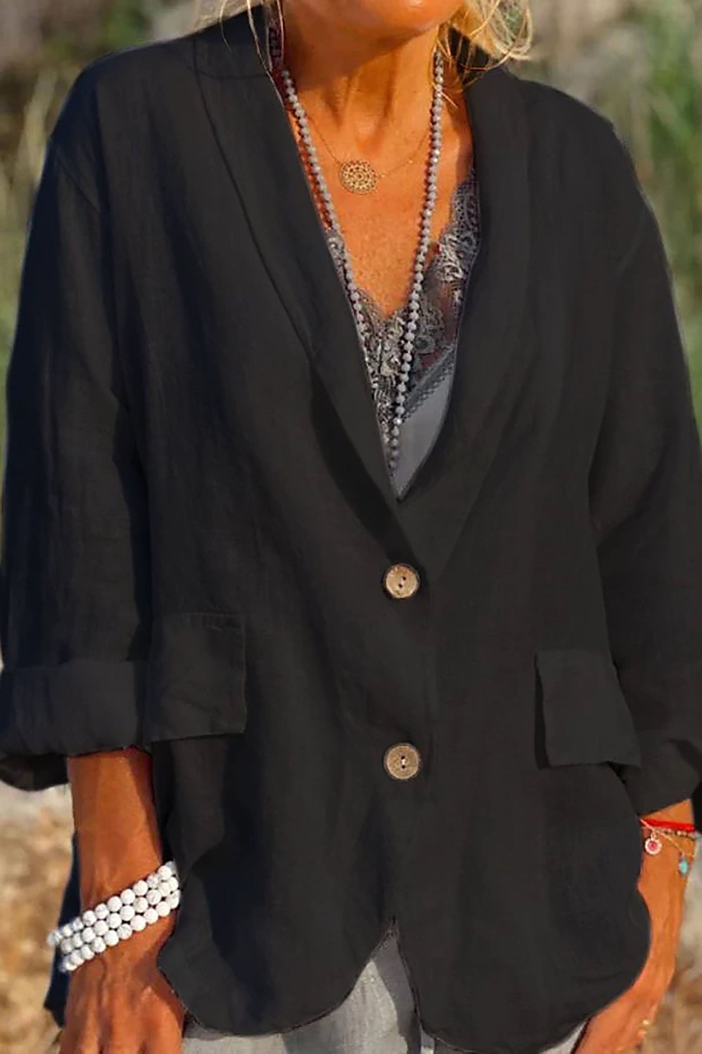 Jessica – Leichte Leinenjacke mit Knopfleiste