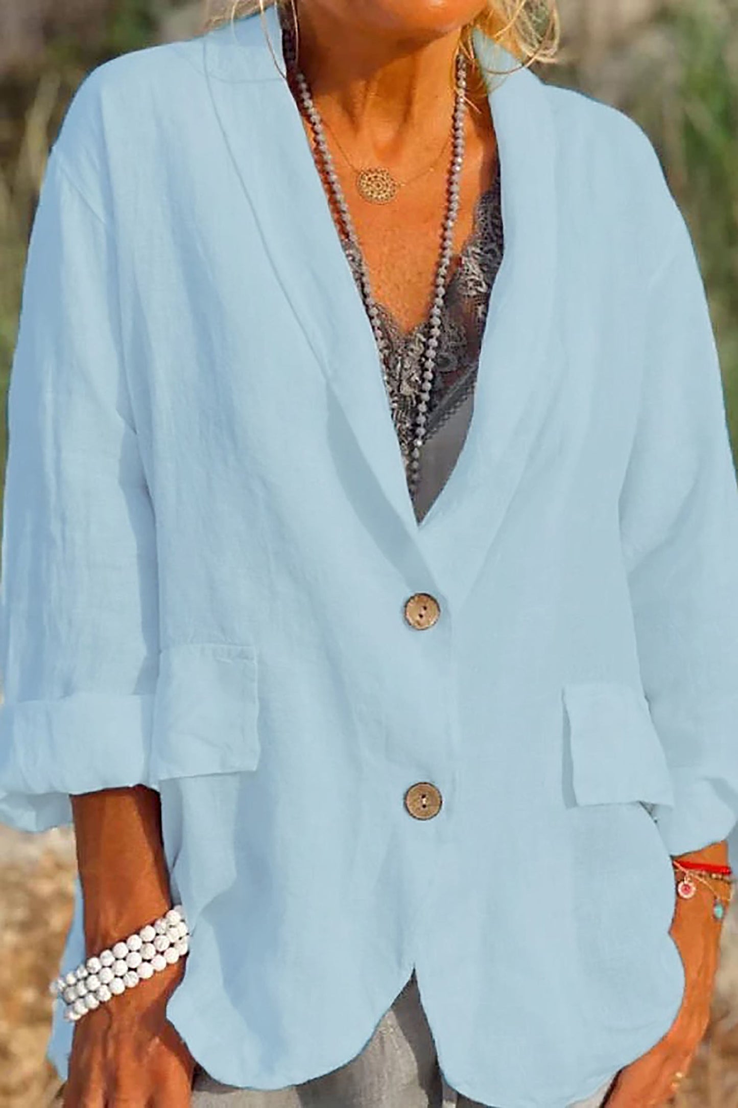 Jessica – Leichte Leinenjacke mit Knopfleiste