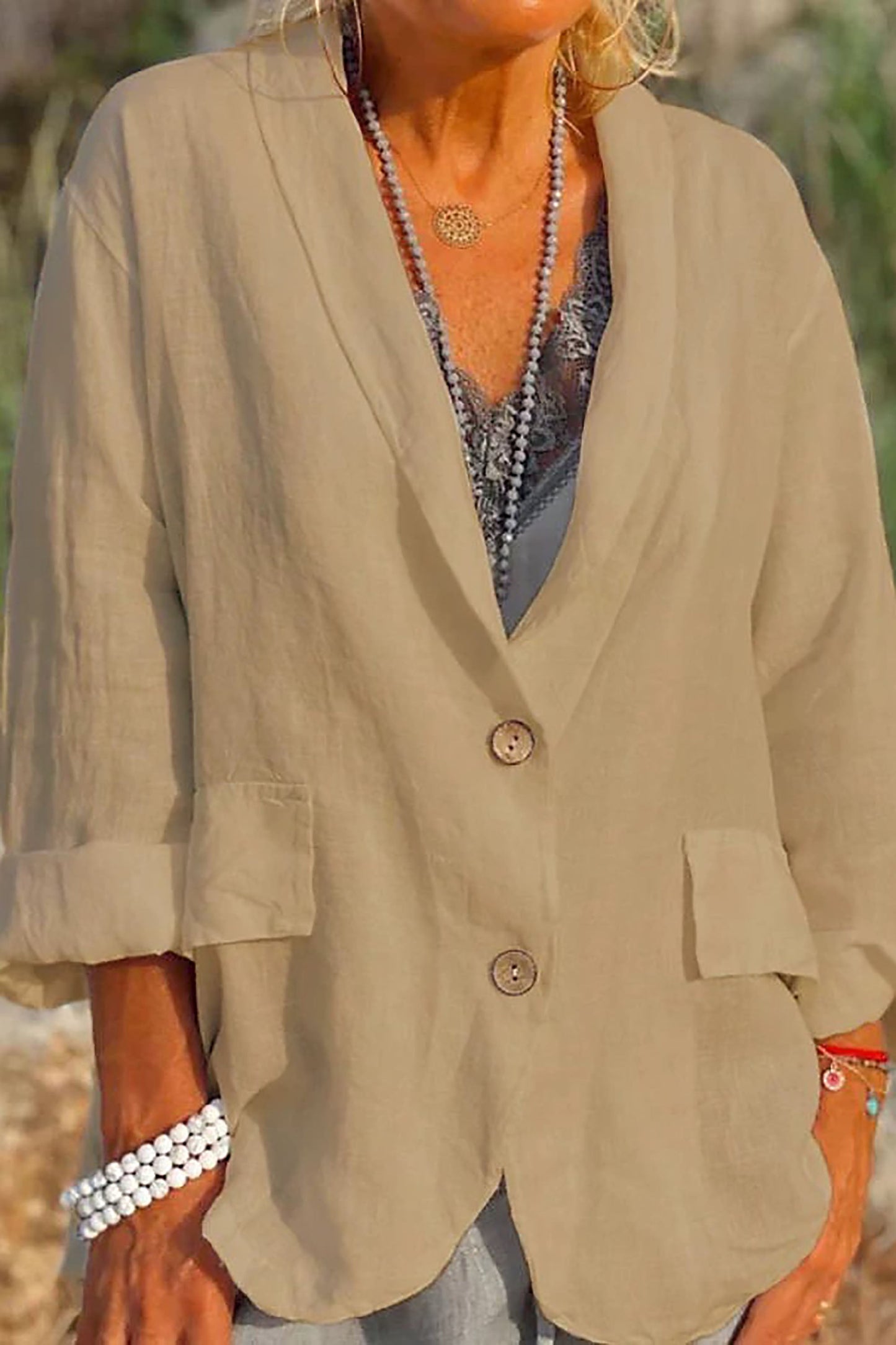 Jessica – Leichte Leinenjacke mit Knopfleiste
