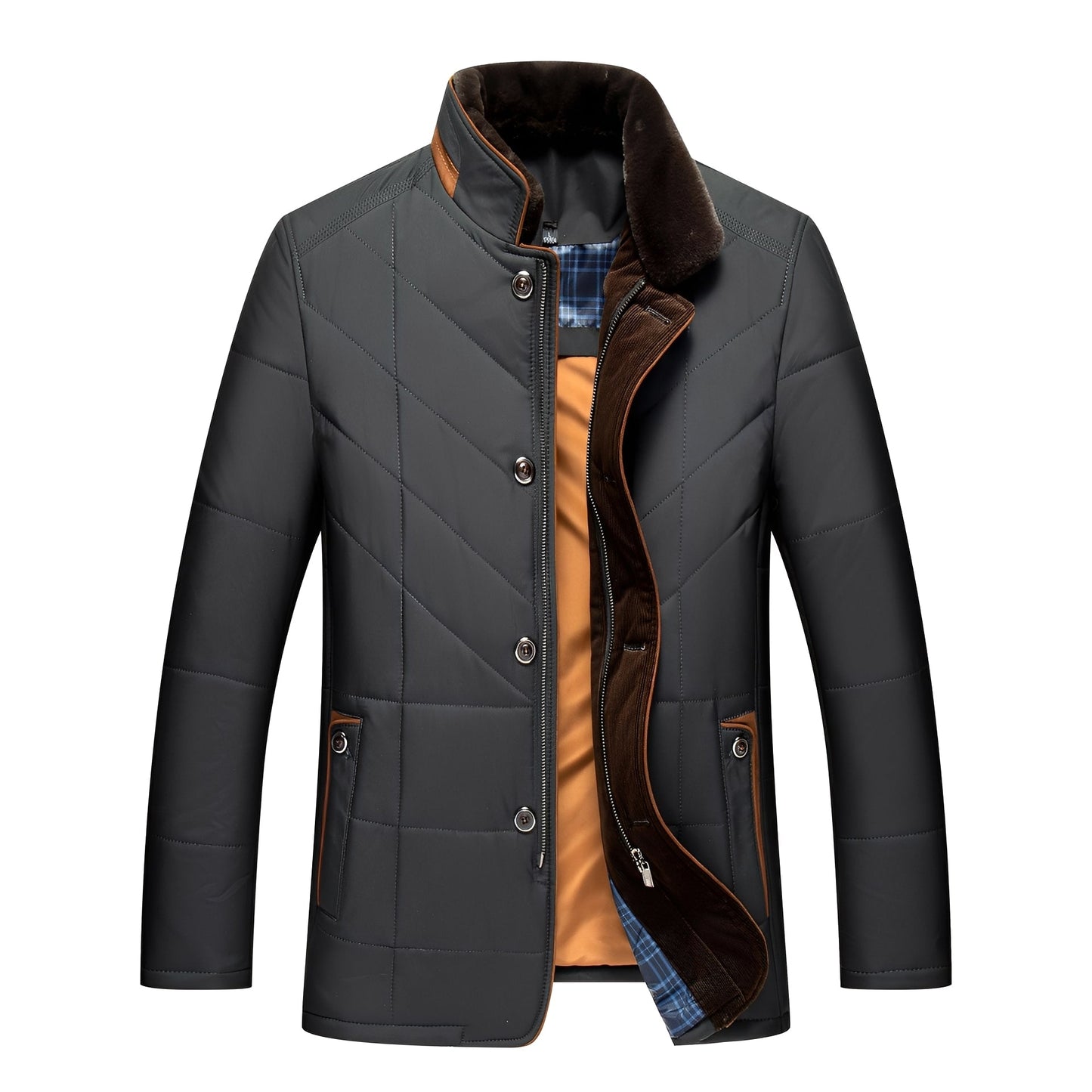 Rodney – Modische, gepolsterte Herrenjacke mit Knöpfen