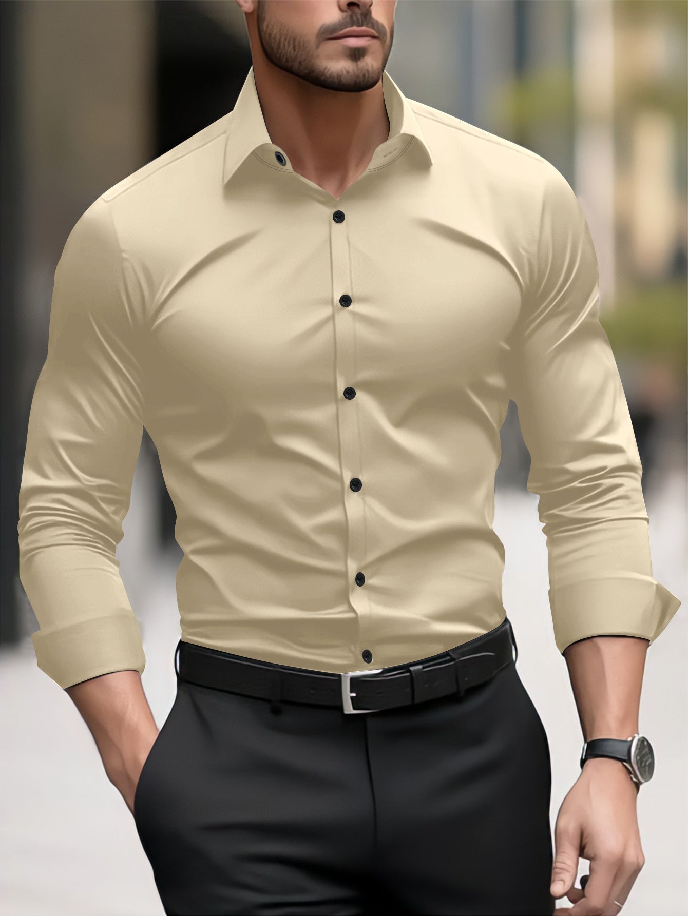 Thomas - Freizeitshirt für Herren mit Kragen