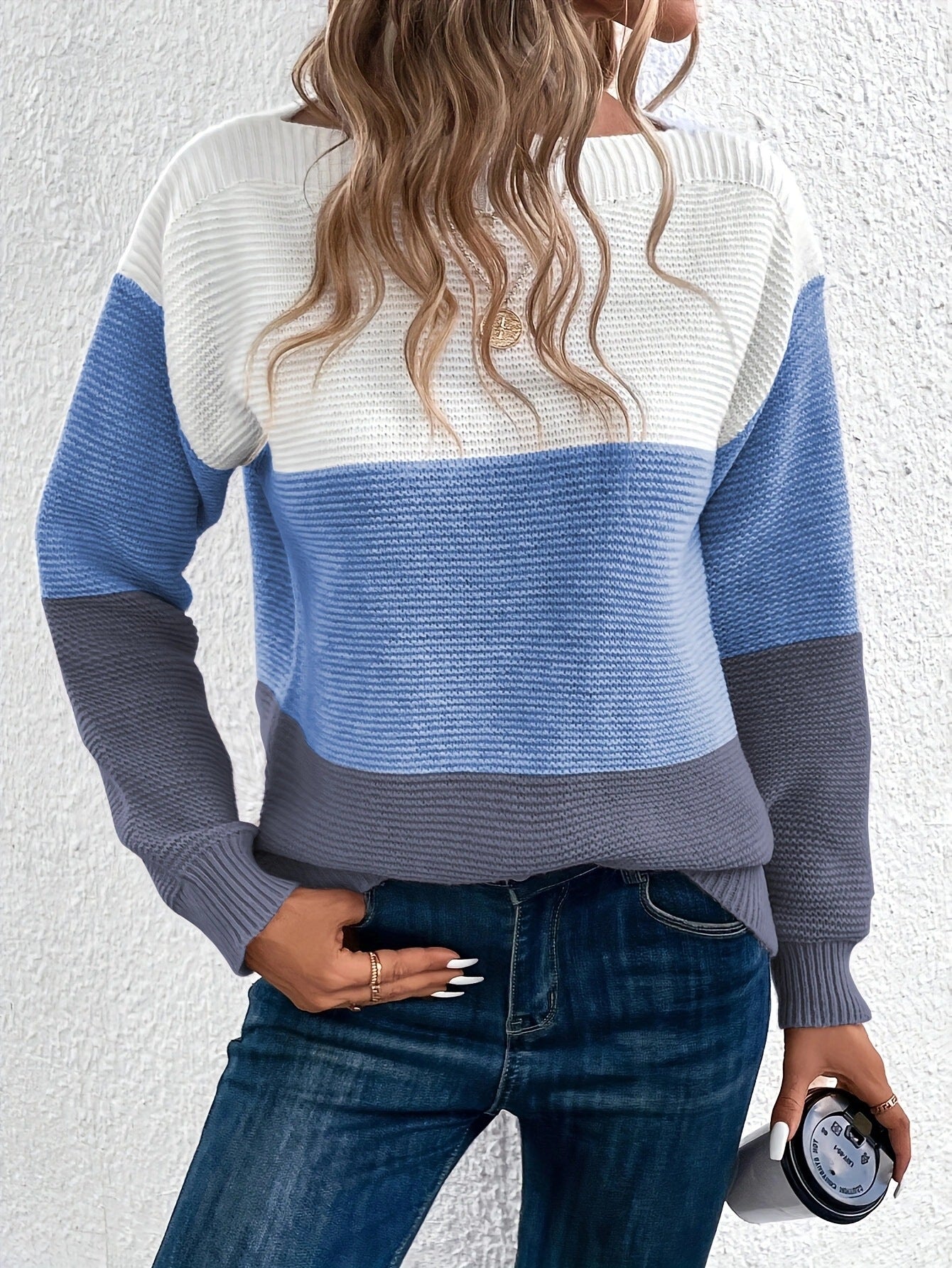 Margaret - Gestreifter Pullover mit Patchwork für Damen
