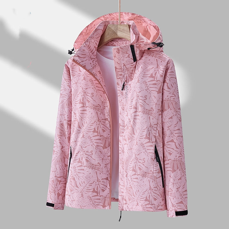 Emmaline - Trendige bedruckte Damen-Outdoor-Jacke mit Kapuze
