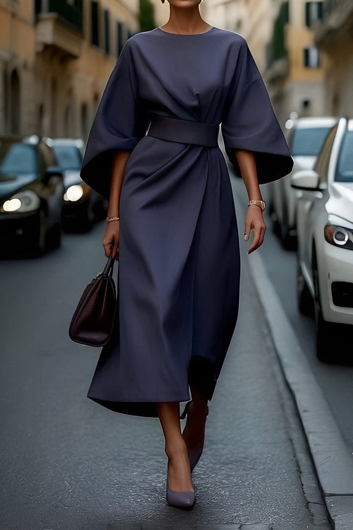 Nicole - Stilvolles Damen-Midikleid mit Puffärmeln