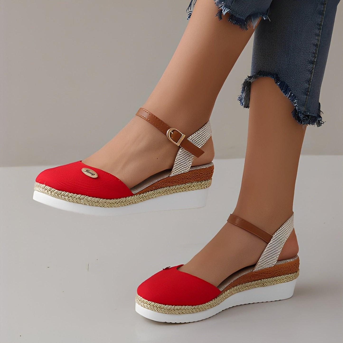 Elinor - Bequeme Keilabsatz-Hanfsandalen für Frauen