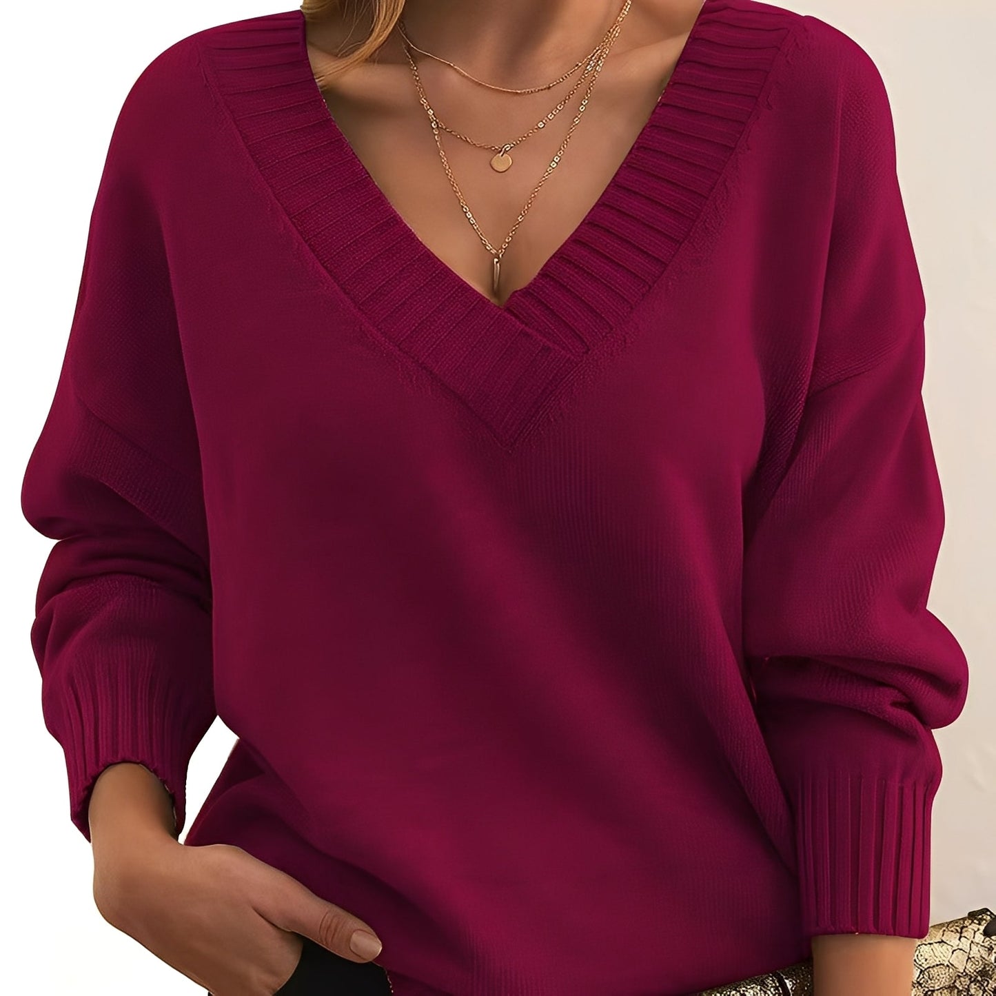 Merideth - Einfacher und vielseitiger Pullover für Damen