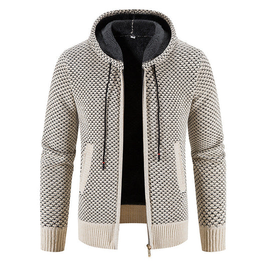 Reynard - Eleganter Fleece-Cardigan mit Kapuze für Herren