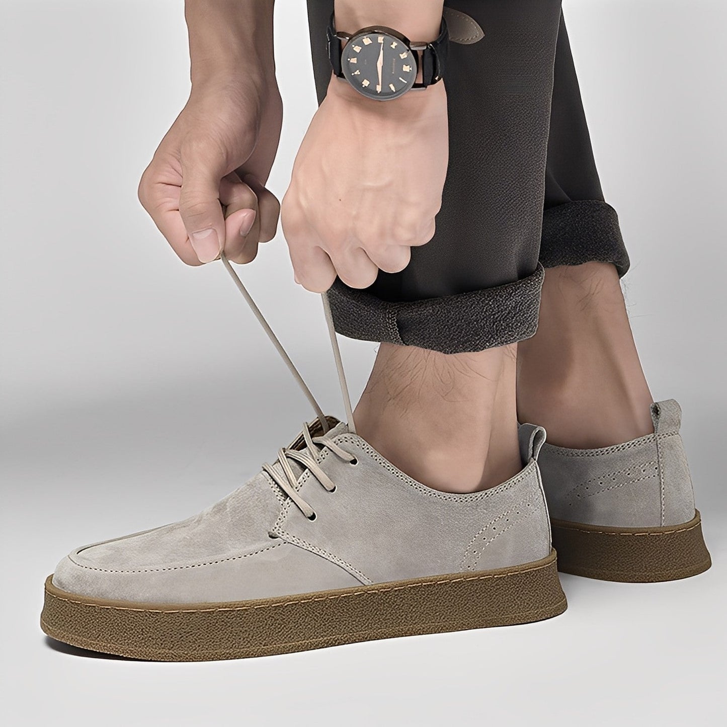 Riordan - Modische flache Herren-Sneaker aus Wildleder