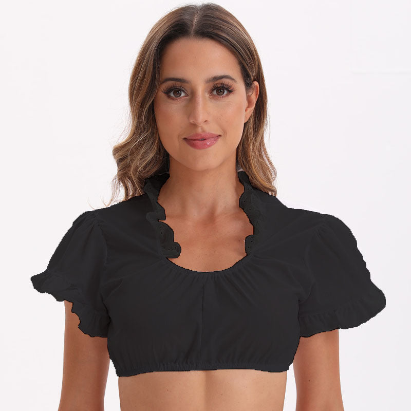 Leyla - Oktoberfest-Bluse für Damen mit kurzen Ärmeln