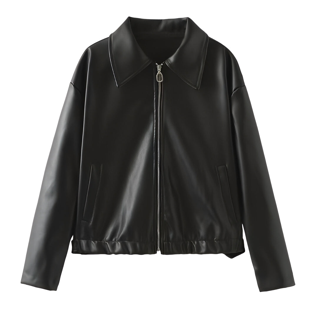 Lesley - Modische Damen-Lederjacke mit Zipper