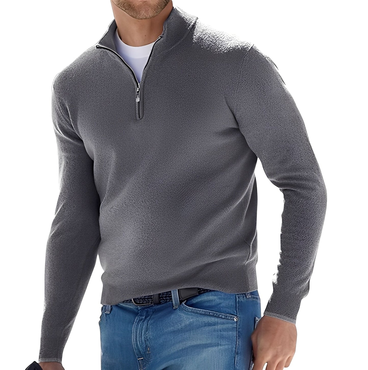 Kennith - Komfortabler Herrenpullover mit Zipper