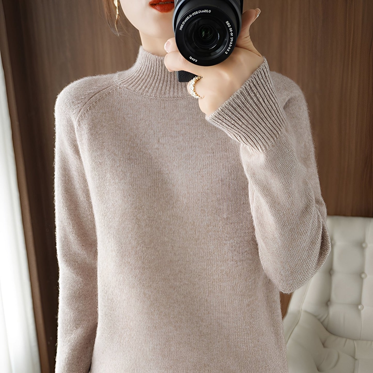 Ulyssa - Eleganter Frauen-Kaschmir-Rollkragenpullover