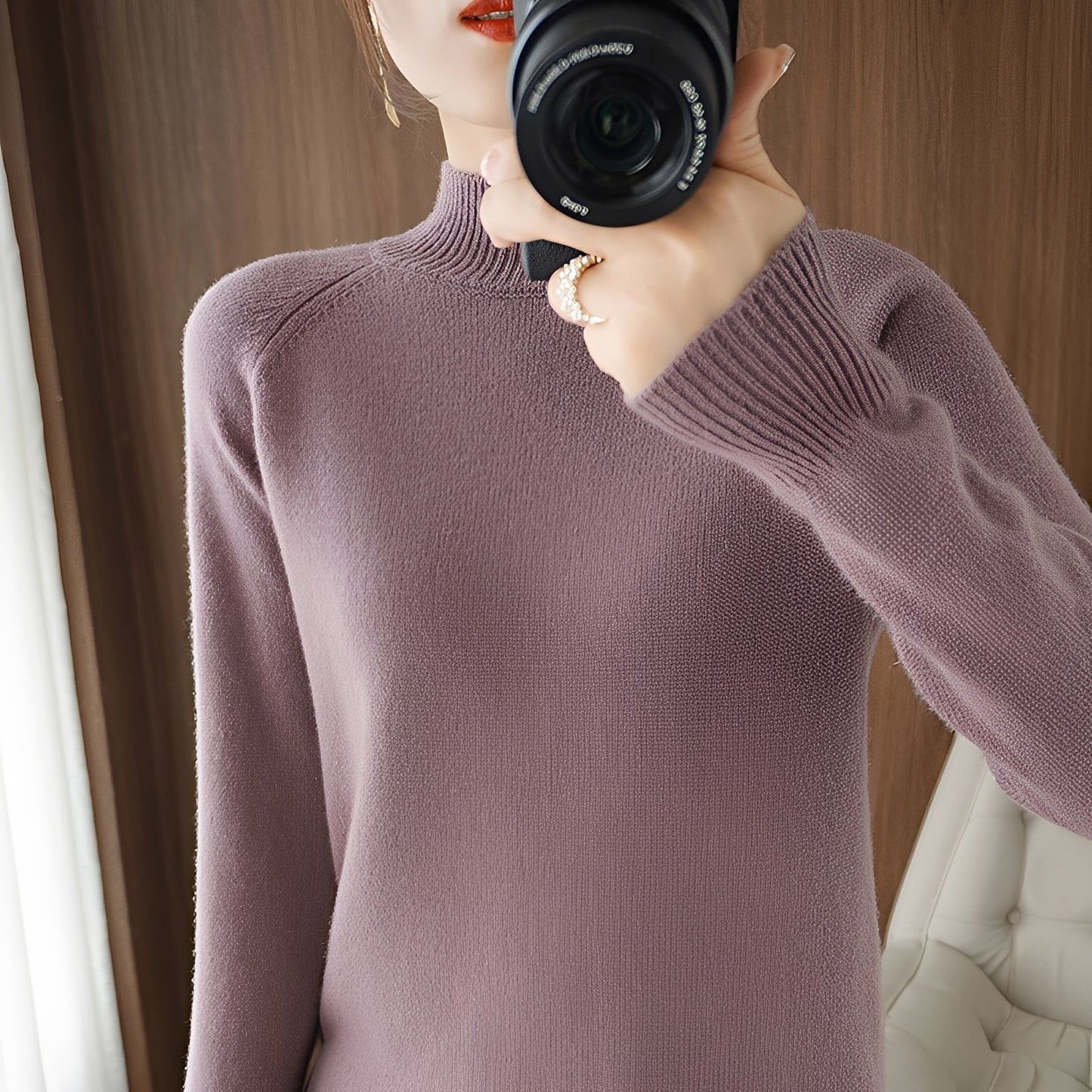 Ulyssa - Eleganter Frauen-Kaschmir-Rollkragenpullover