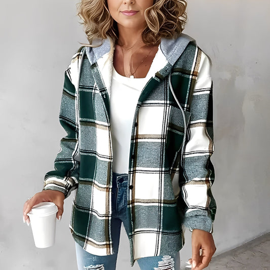 Martina - Bequeme Wolljacke mit Kapuze für Damen