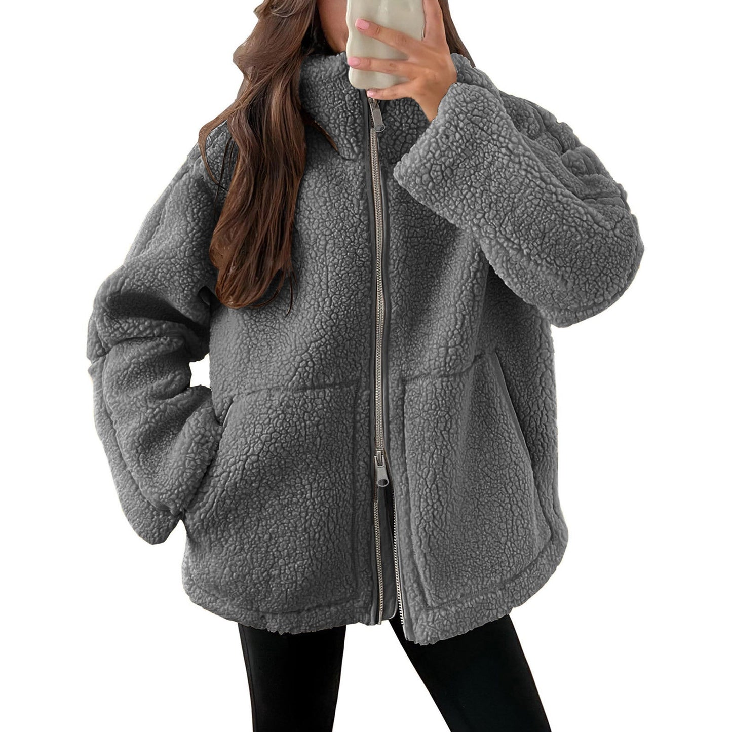 Evangelina - Bequeme Damenjacke aus Teddy-Wolle