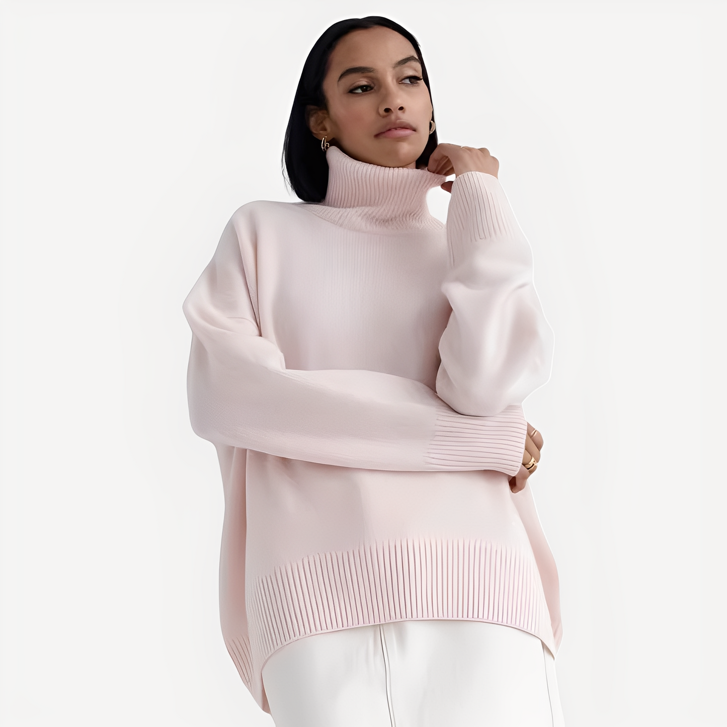 Margery - Damenpullover mit großzügigem Schnitt und hohem Kragen