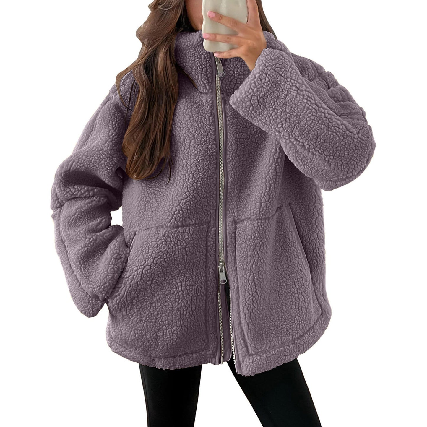 Evangelina - Bequeme Damenjacke aus Teddy-Wolle