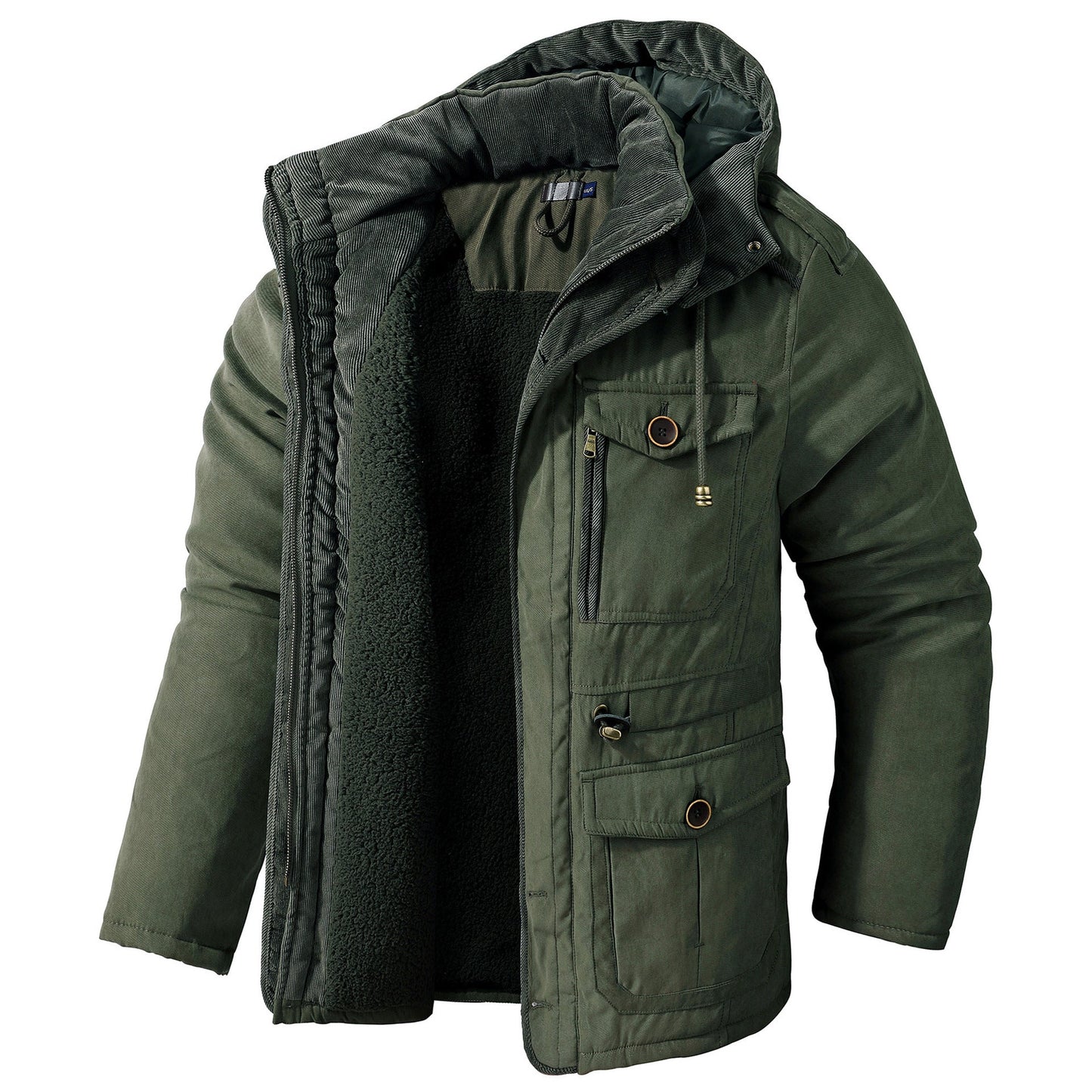 Daren - Flauschige Herrenjacke mit Kapuze