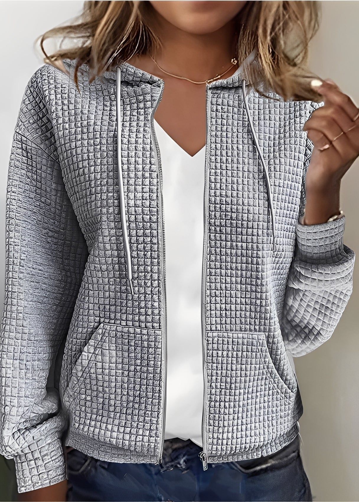 Katherine - Modischer Cardigan mit Kapuze und Taschen für Frauen