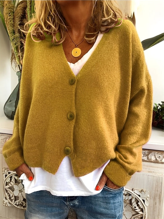 Evette - Komfortable Damenstrickjacke mit Knöpfen
