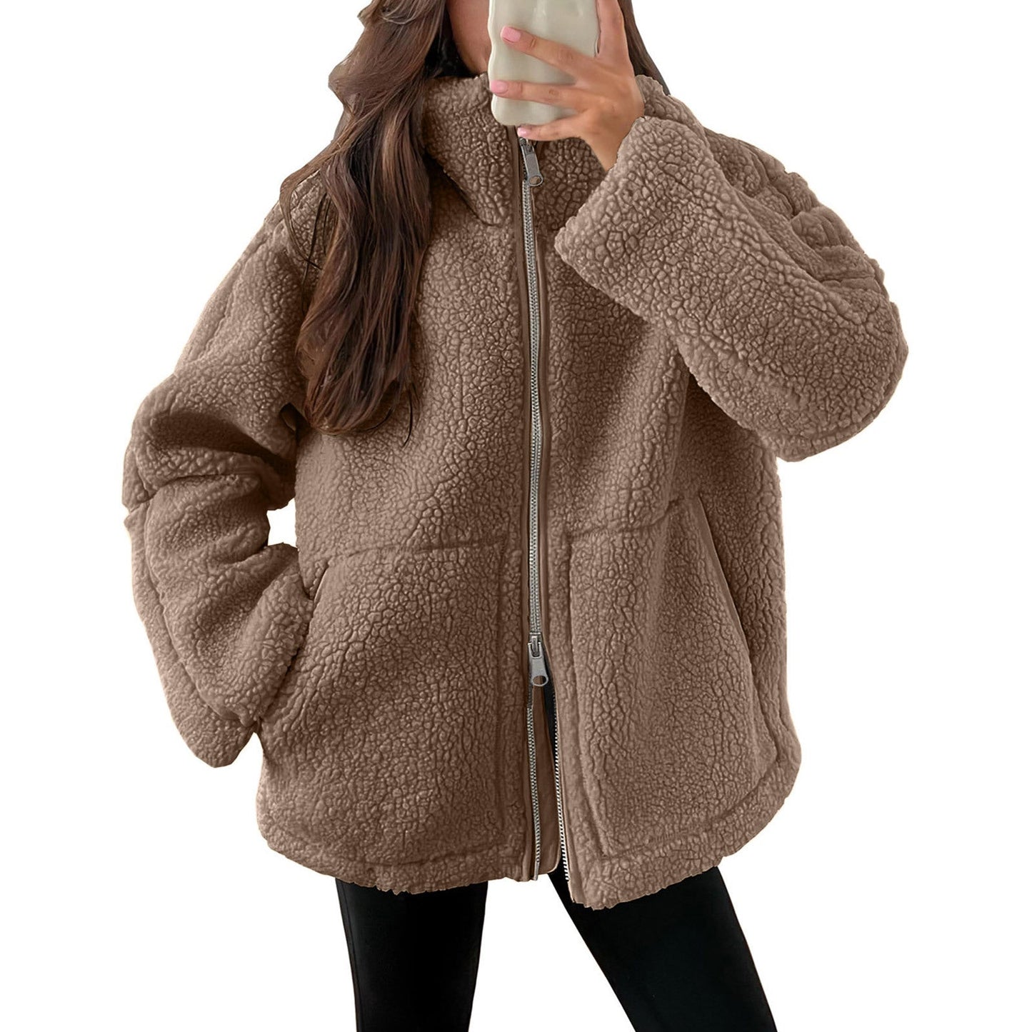 Evangelina - Bequeme Damenjacke aus Teddy-Wolle