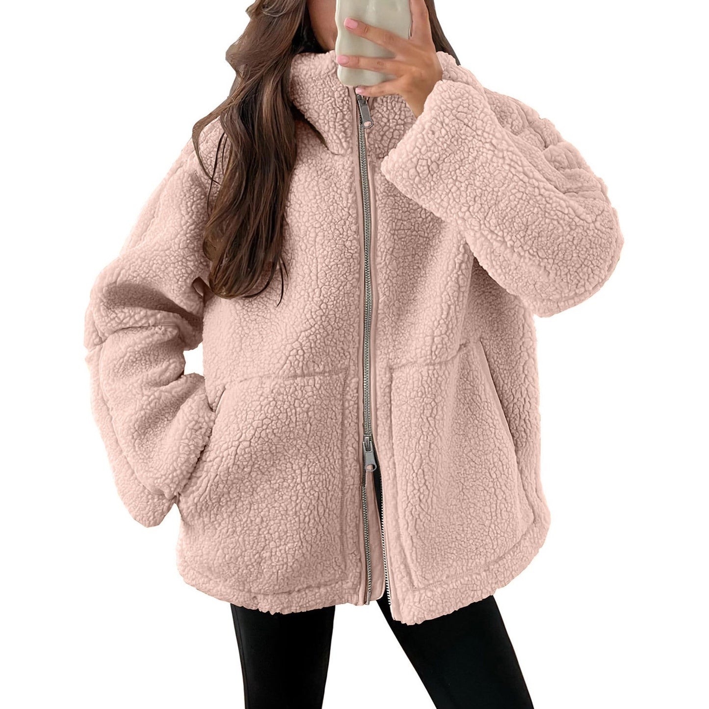 Evangelina - Bequeme Damenjacke aus Teddy-Wolle