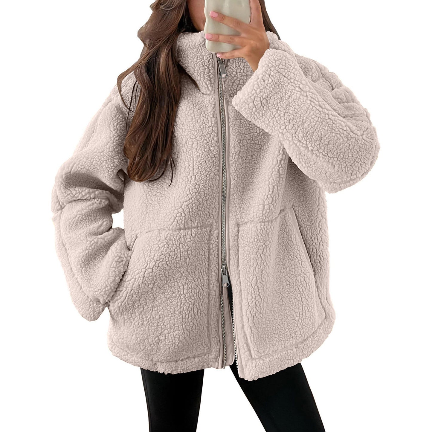 Evangelina - Bequeme Damenjacke aus Teddy-Wolle