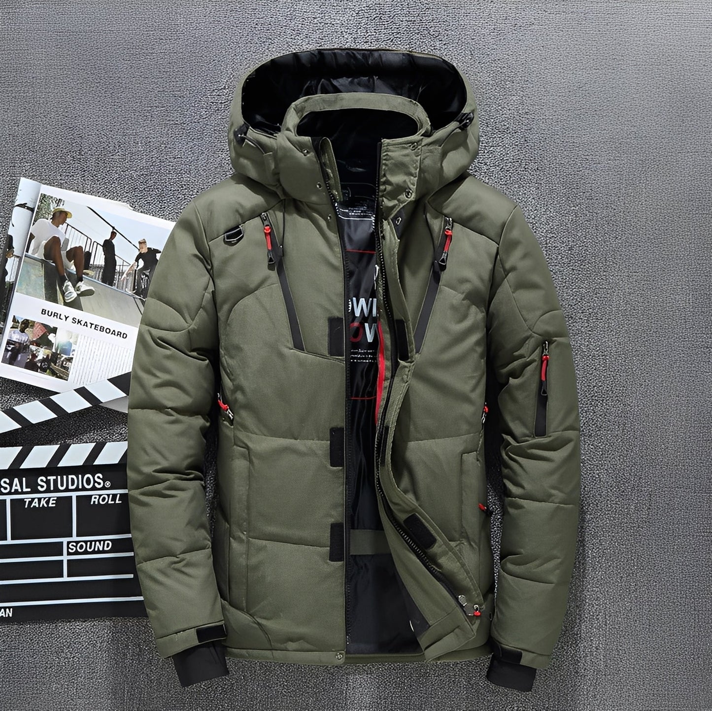 Damian - Modische Herren-Kapuzenjacke mit vielen Taschen