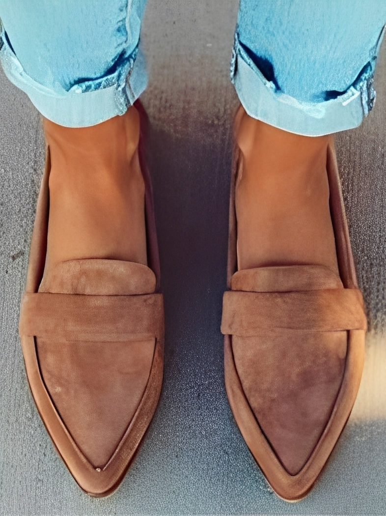 Christal - Elegante spitze Wildleder-Loafer für Damen