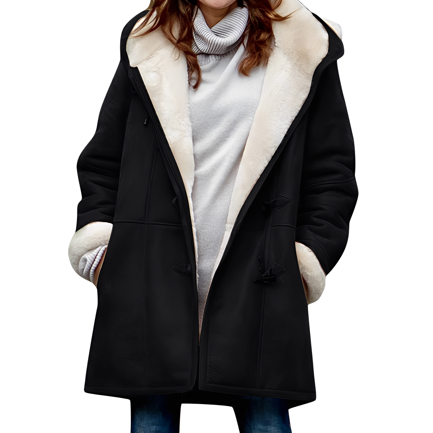 Madilyn - Freizeitdufflecoat mit Kapuze für Damen