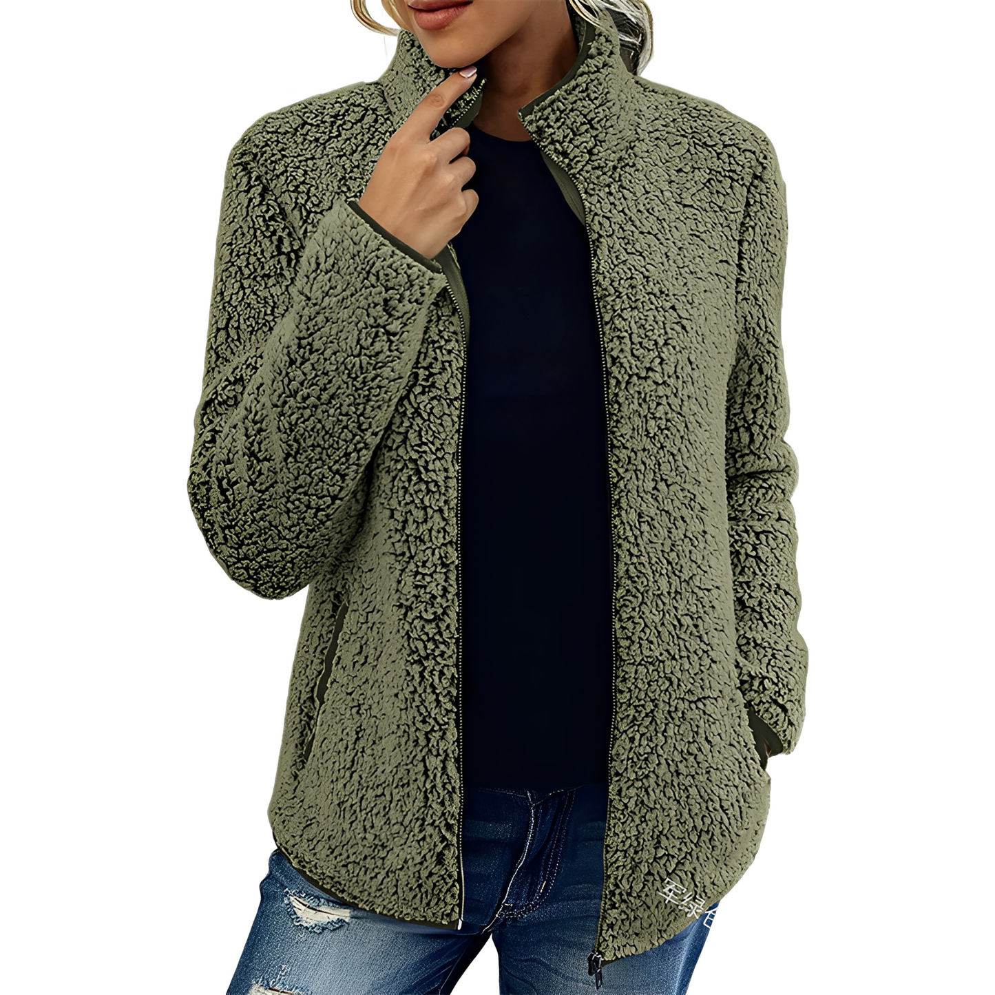 Alethea - Damen Fleece-Samtmantel im eleganten Stil