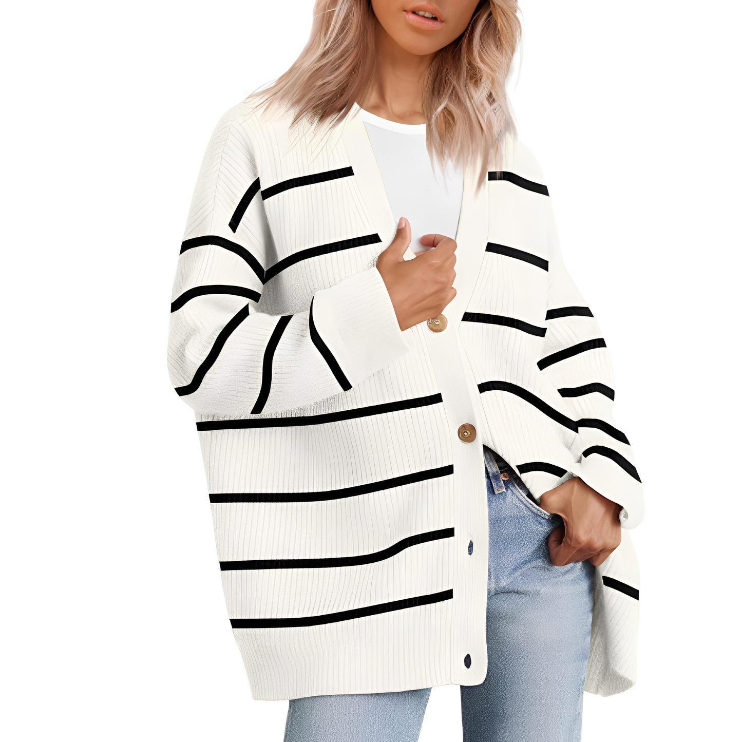 Christal - Bequemer, weit geschnittener Damen-Cardigan