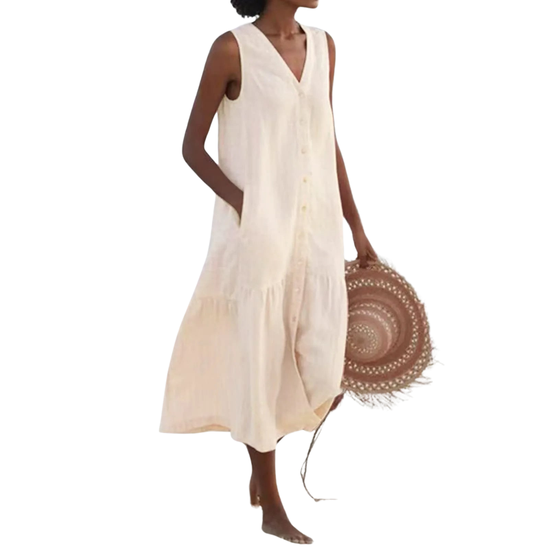 Brianna – Lockeres Sommerkleid mit V-Ausschnitt für Damen