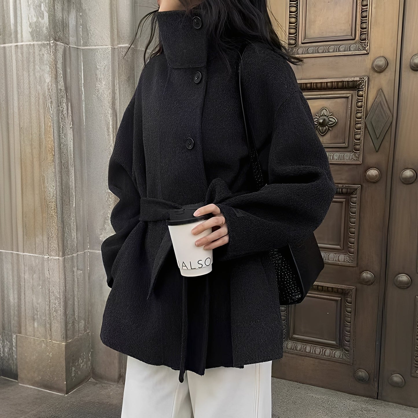 Claudia - Lockere zweireihige Damen-Wolljacke