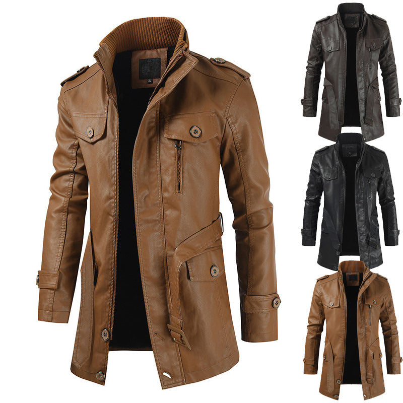 Howard - Herren Vintage-Leder-Trenchcoat