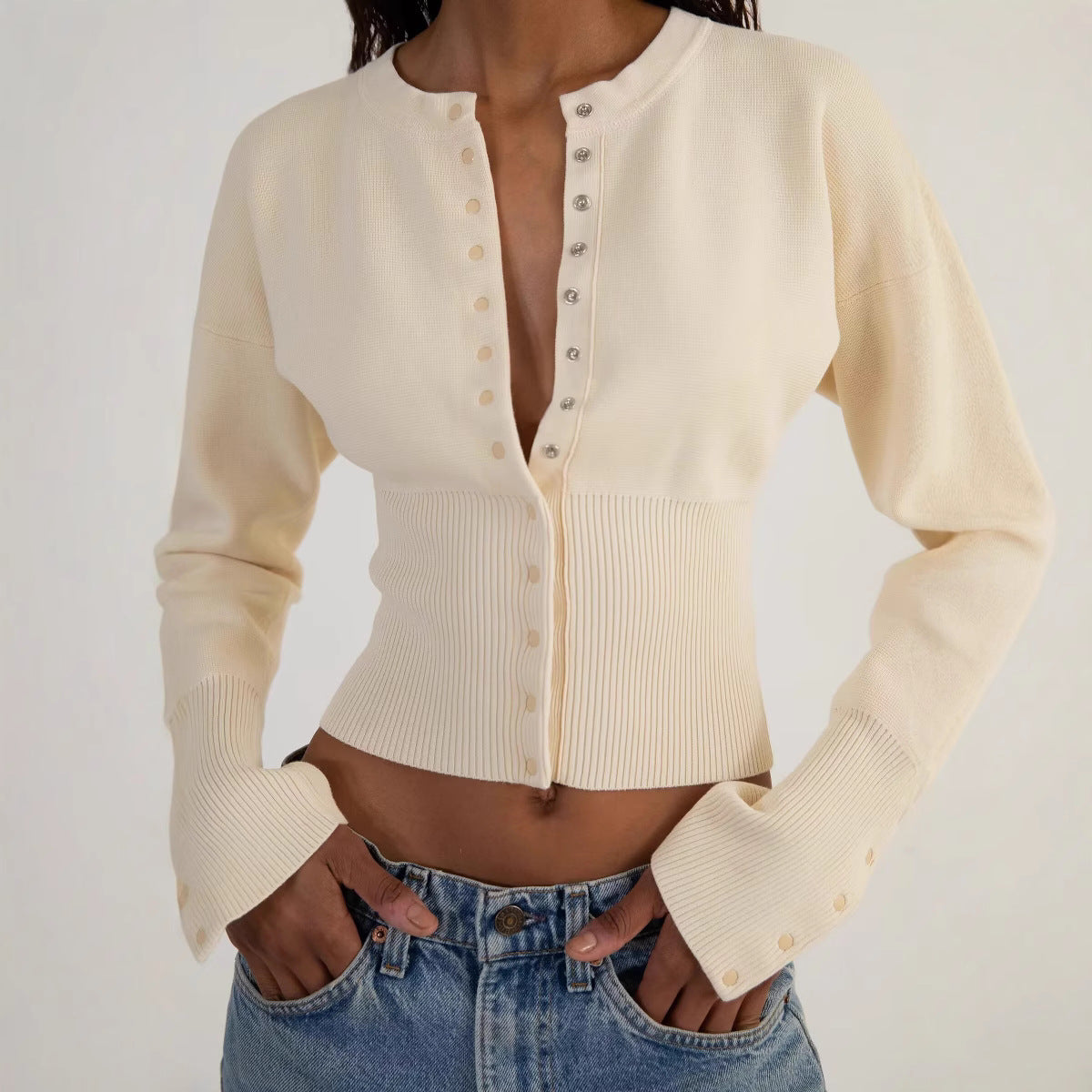 Reverie - Elegantes, kurzes Damen-Stricktop