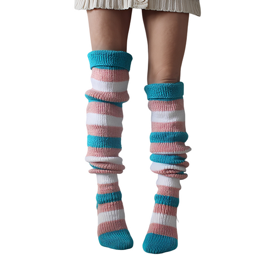 Rhianna - Stilvolle lange gestreifte Damensocken