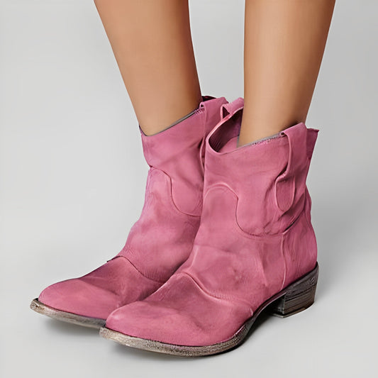 Adaline - Damen-Retro-Cowboy-Stiefel mit niedrigem Absatz
