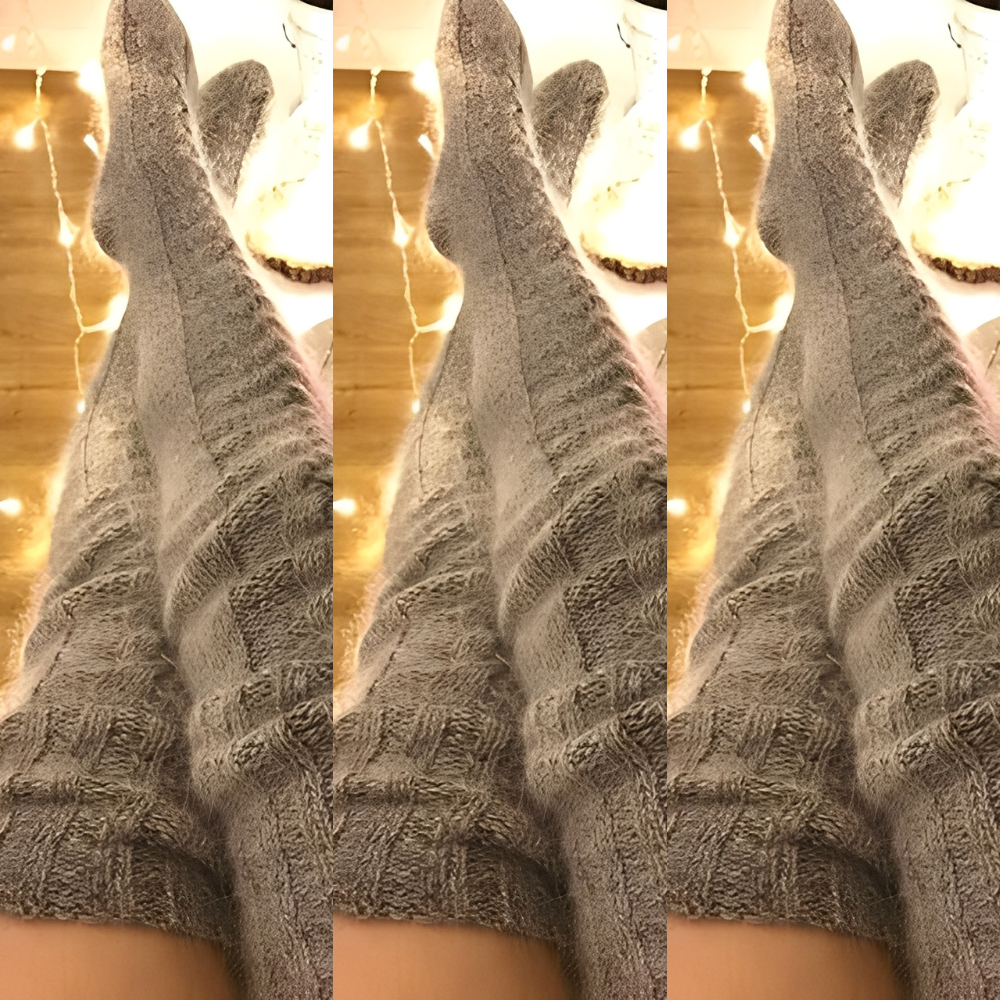 Hailee - Weiche, gestrickte Overknee-Socken für Damen