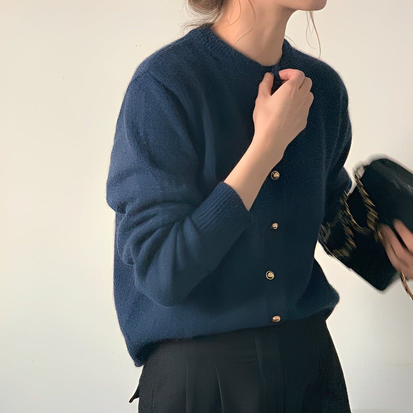 Merla - Komfortabler Damenpullover-Mantel mit Rundhalsausschnitt