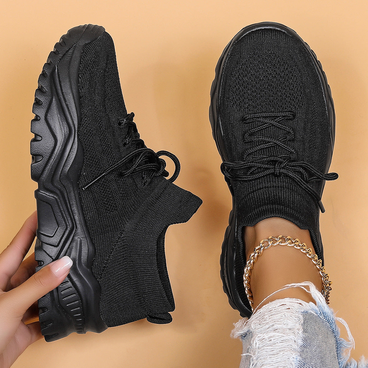 Wendi - Bequeme, lockere Strick-Sneaker für Damen