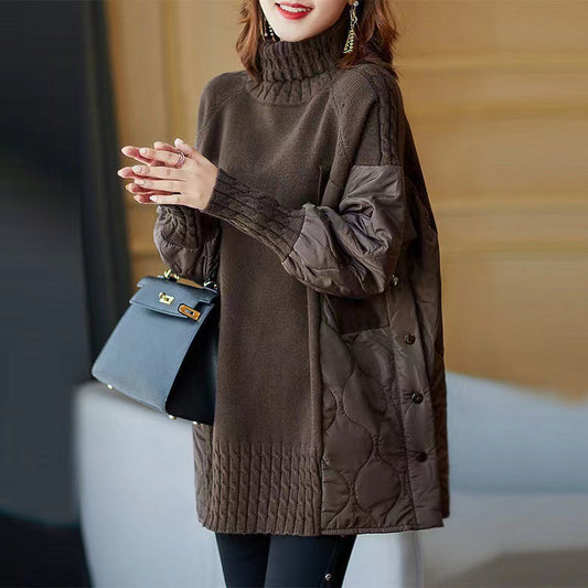 Noelle - Weicher gestrickter Pullover mit hohem Kragen für Damen