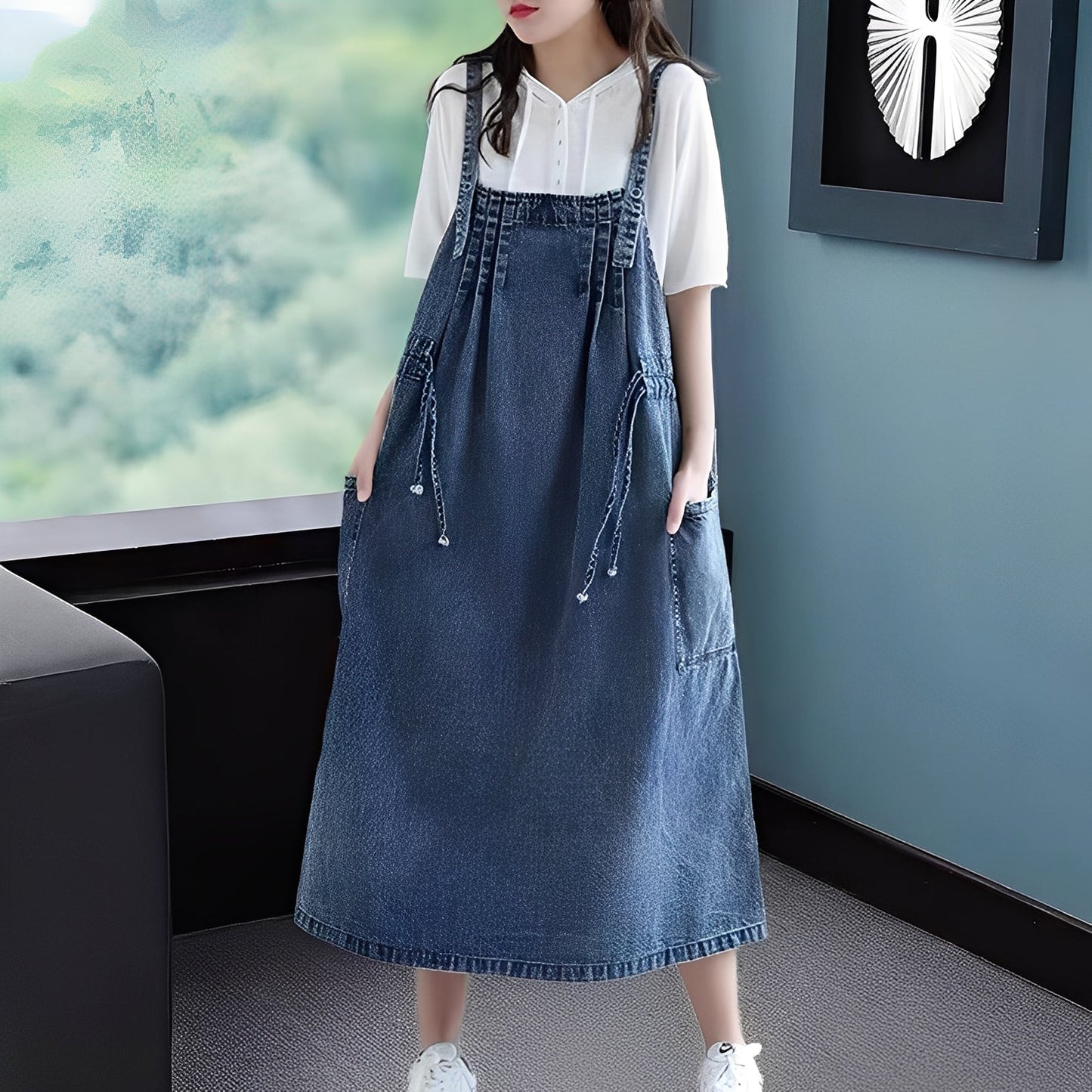 Kelsey - Freizeit-Jeanskleid mit Taschen für Frauen