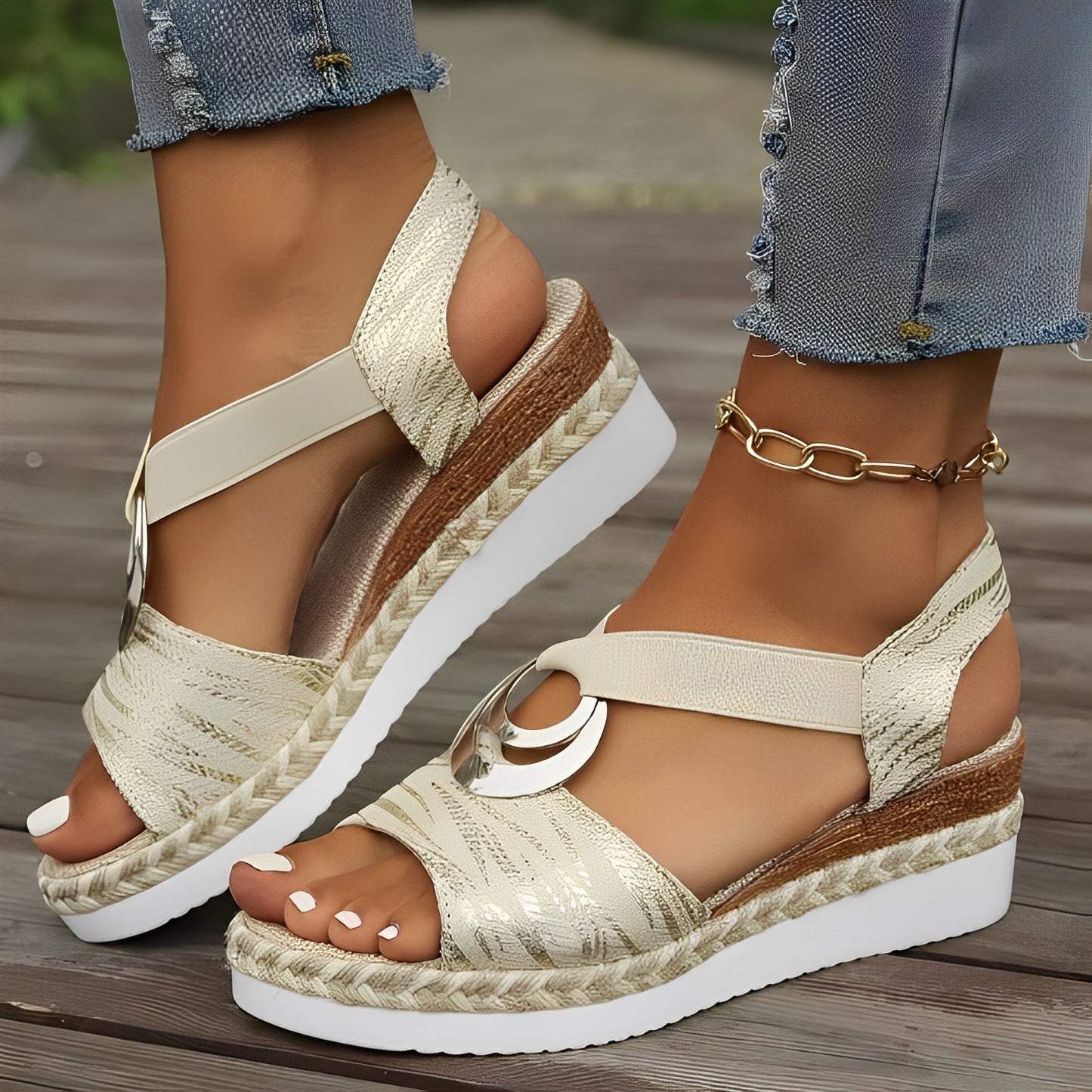 Mellony - Trendige Damenkeilsandalen