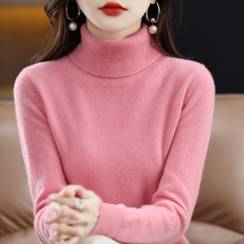 Veronica - Bequemer Damenpullover mit Rollkragen und Kragen