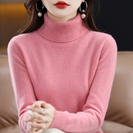 Veronica - Bequemer Damenpullover mit Rollkragen und Kragen