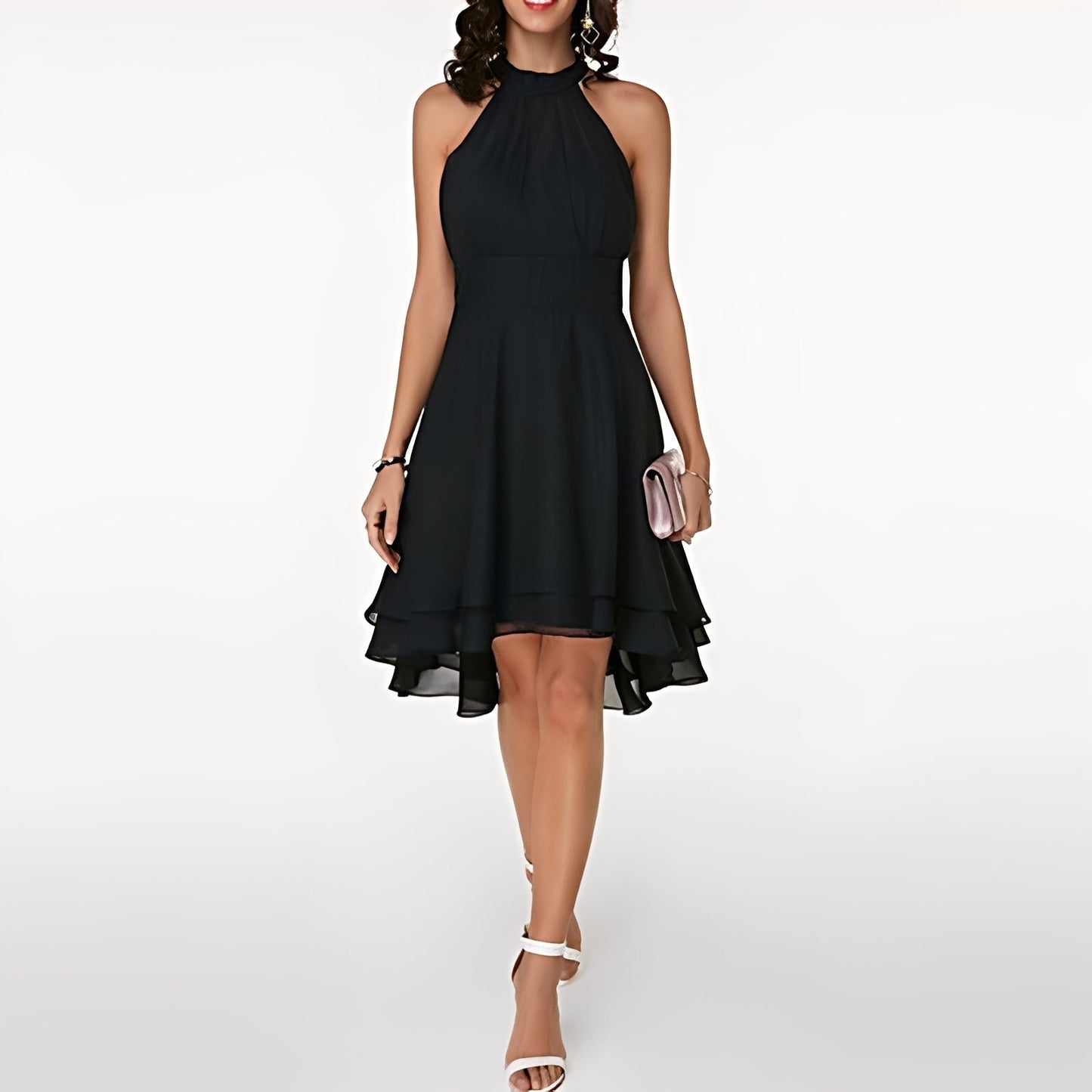 Melissa - Damen Chiffonkleid mit schönen Rüschen