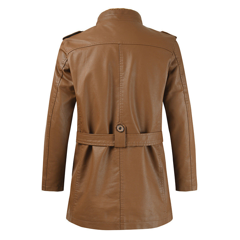 Howard - Herren Vintage-Leder-Trenchcoat